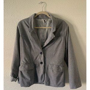 Casual Gray Blazer with Elbow Patches